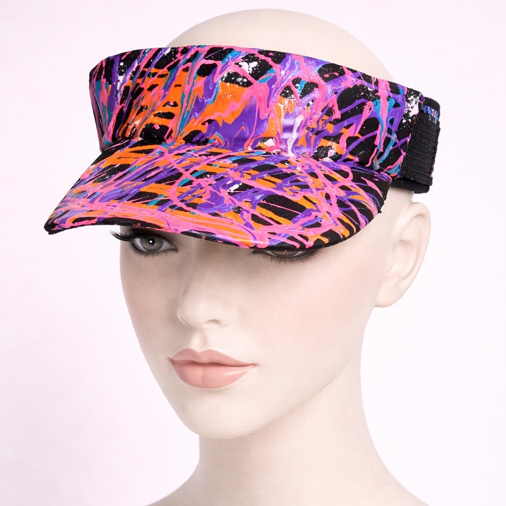 Pink & multi colored splatter Visor B.A.D. COLLECTION
